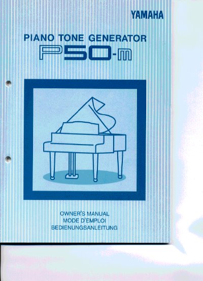 Yamaha P50-m Piano Tone Generator Owner's Manual
