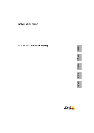 Axis T92A00 Protective Housing Installation Guide - cover page