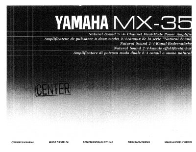 Yamaha MX-35 Owner's Manual - cover page