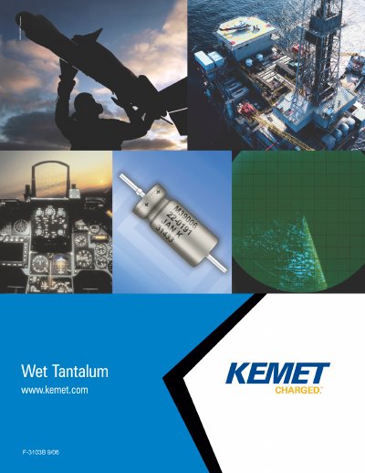 KEMET Wet Tantalum Capacitors Product Leaflet - cover page