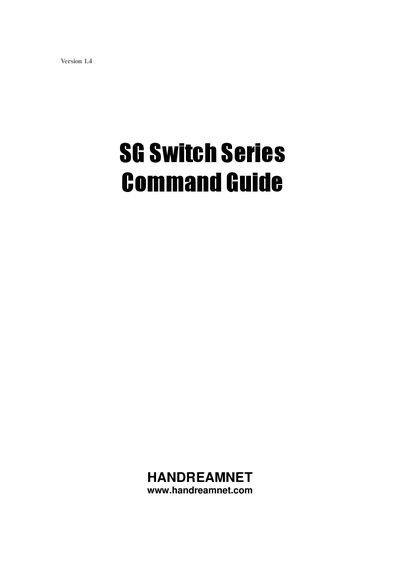 Handreamnet SG Switch Series Command Guide
