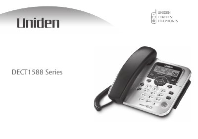 Uniden DECT1588 Series Cordless Telephone User Manual - cover page