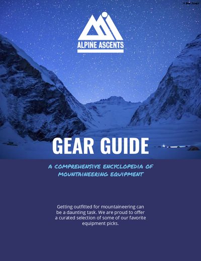 Alpine Ascents GEAR GUIDE Product Leaflet - cover page