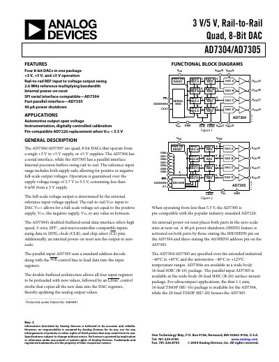 Analog Devices AD7304/AD7305 Datasheet - cover page