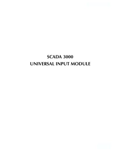 Phonetics SCADA 3000 UIM-2 Universal Input Module User's Manual - cover page