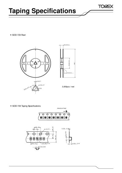 TOREX SOD-723 Reel Manual - cover page