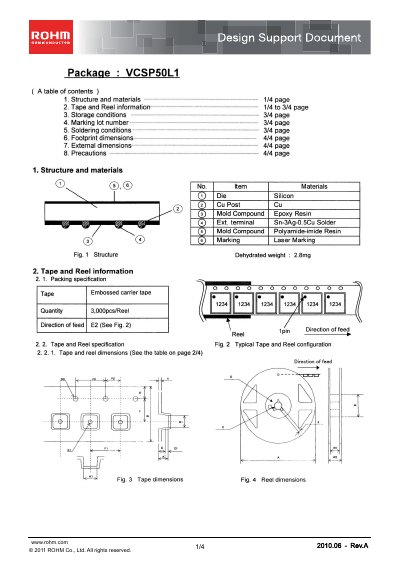 ROHM VCSP50L1 Design Support Document - cover page