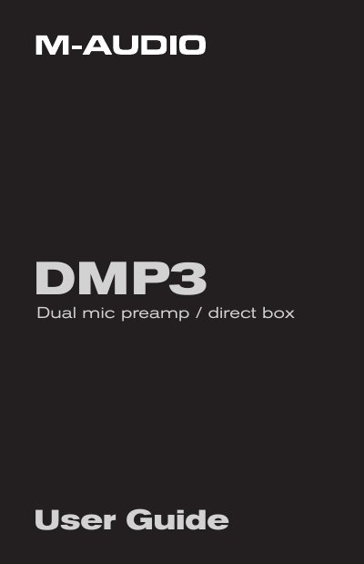 M-Audio DMP3 Dual Mic Preamp/Direct Box User Guide - cover page