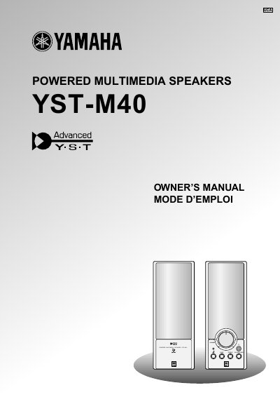 Yamaha YST-M40 Powered Multimedia Speakers Owner's Manual - cover page
