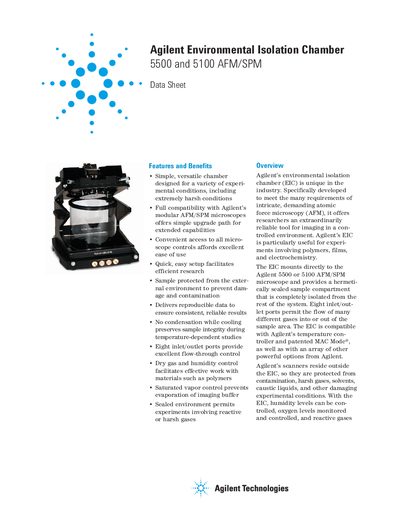 Agilent Environmental Isolation Chamber 5500 5100 AFM/SPM handbook - cover page