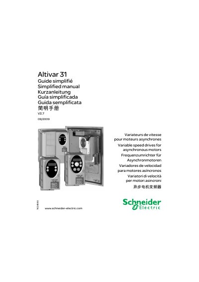 Schneider Electric Altivar 31 Variable Speed Drive Simplified Manual