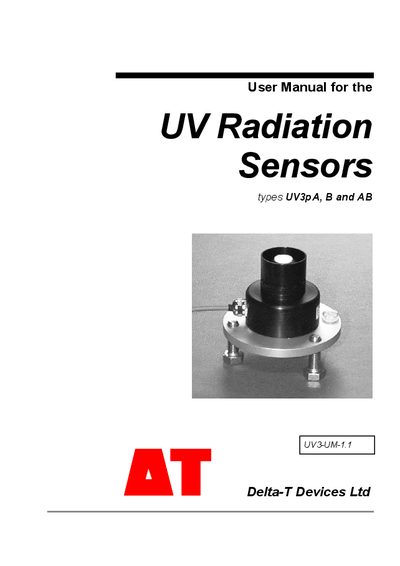 Delta‑T Devices UV3p Sensors User Manual - cover page