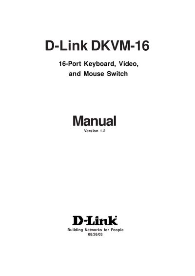 D-Link DKVM-16 KVM Switch Manual - cover page