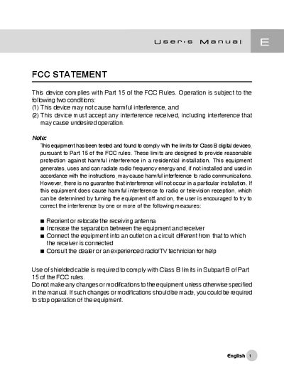 Digital Camera User Manual - cover page