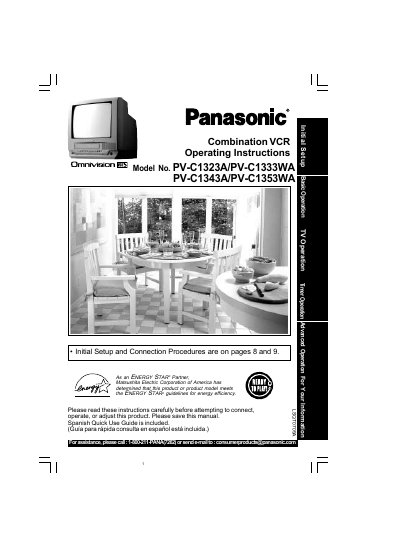 Panasonic PV-C1323A/PV-C1333WA/PV-C1343A/PV-C1353WA Combination VCR Operating Instructions - cover page