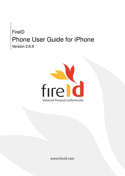 FireID iPhone Phone User Guide - cover page
