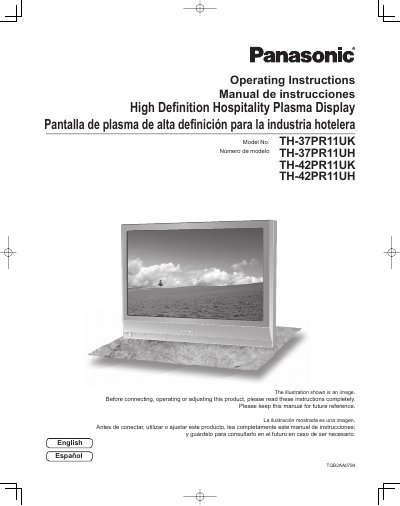 Panasonic TH-37PR11UK TH-37PR11UH TH-42PR11UK TH-42PR11UH user manual - cover page