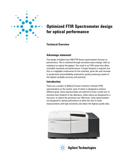 Agilent Cary 600 Series FTIR Spectrometer Design Handbook - cover page