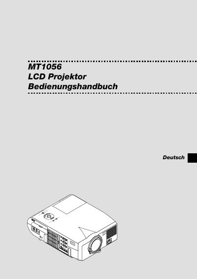 NEC MT1056 LCD Projector User Manual - cover page
