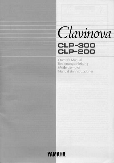 Yamaha CLP-300/200 Clavinova Owner's Manual