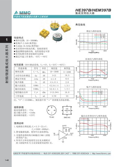 MMC HE397B/HEM397B Integration Broadband Amplifier Manual