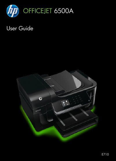 HP Officejet 6500A E710 User Guide - cover page