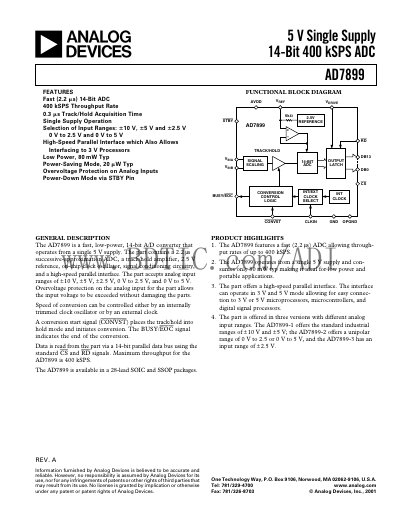 Analog Devices AD7899 Handbook - cover page