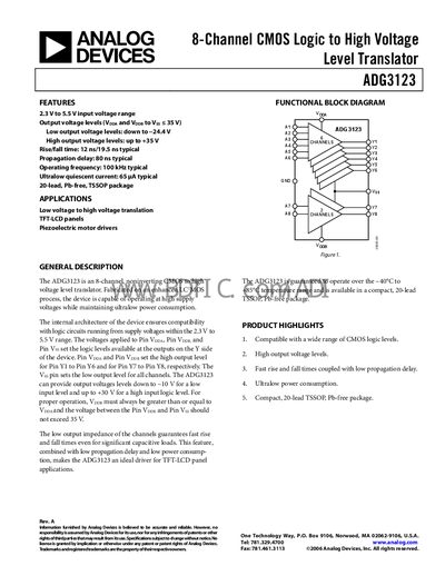 Analog Devices ADG3123 Handbook - cover page
