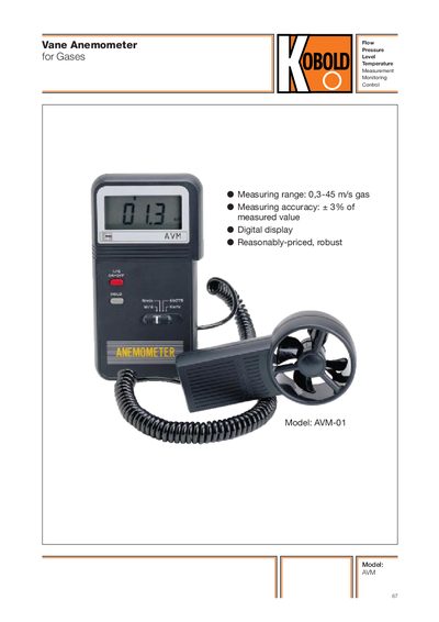 Kobold AVM-01 Vane Anemometer Handbook - cover page