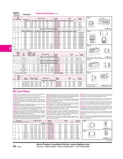 Tyco Power Entry Modules Datasheet - cover page