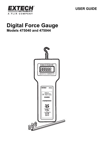 Extech 475040 and 475044 Digital Force Gauge User Guide - cover page