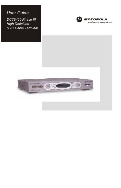 Motorola DCT6400 Phase III User Manual - cover page