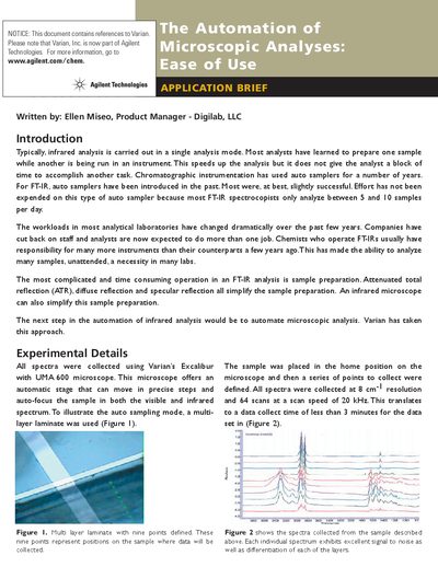 Agilent UMA 600 Infrared Microscope Automation Application Brief - cover page