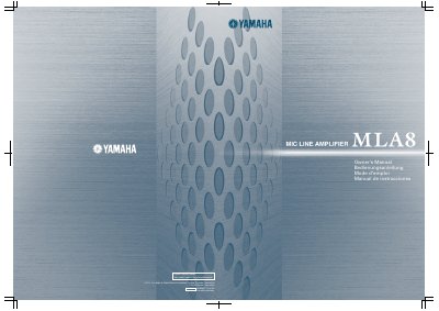 Yamaha MLA8 Mic Line Amplifier Owner's Manual - cover page