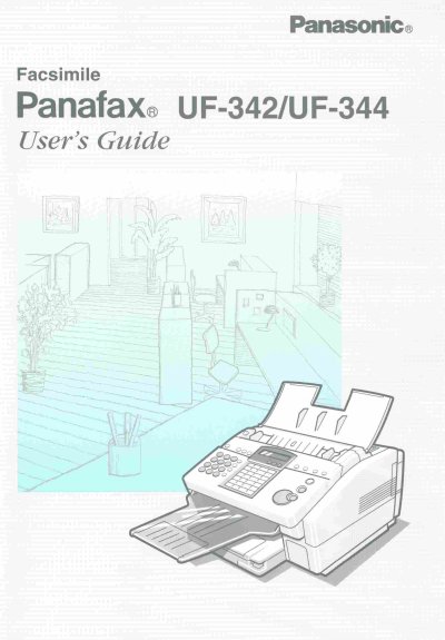 Panasonic Panafax UF-342/UF-344 User's Guide - cover page