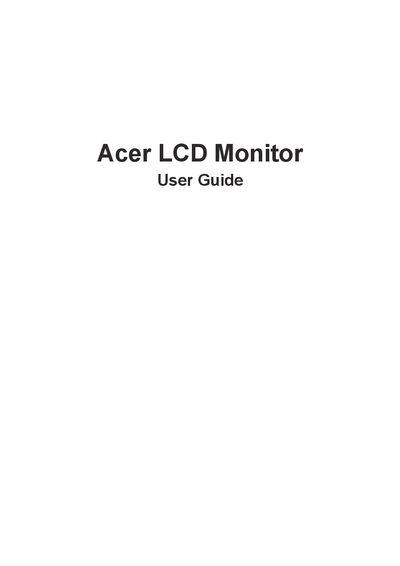 Acer CP5271U LCD Monitor User Guide - cover page