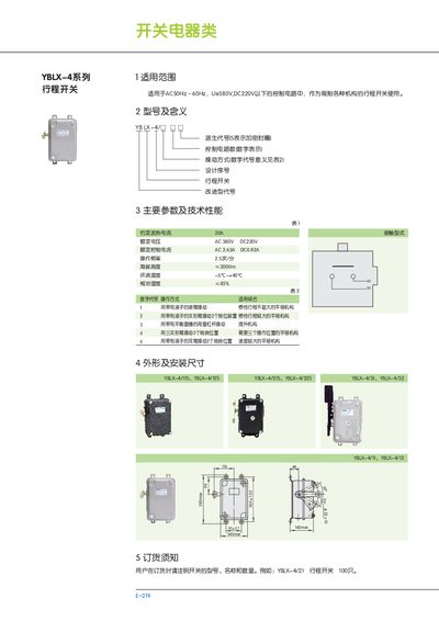 YBLX-4 Stroke Switch Manual - cover page