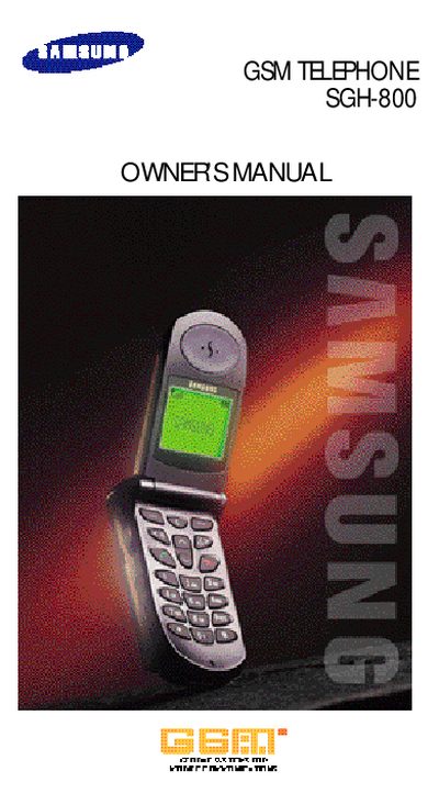 Samsung SGH-800 User Manual - cover page