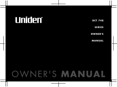 Uniden DCT 748 Series Owner's Manual - cover page