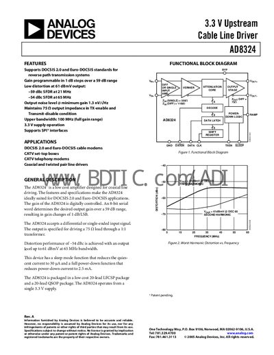 Analog Devices AD8324 Datasheet - cover page