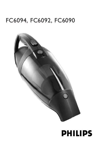 Philips FC6094 FC6092 FC6090 Vacuum Cleaner User Manual - cover page