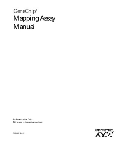 Affymetrix GeneChip Mapping Assay 701441 Rev. 2 User Manual