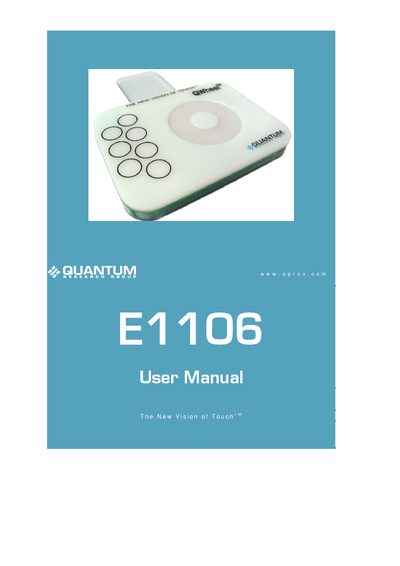 Quantum E1106 User Manual - cover page