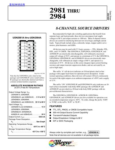 Allegro 2981THRU 2984 handbook - cover page