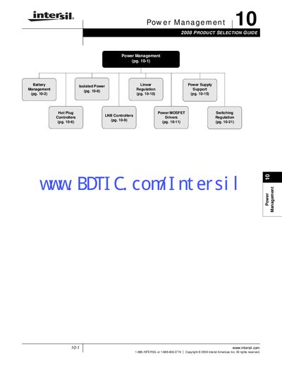 Intersil 2008 Product Selection Guide - cover page