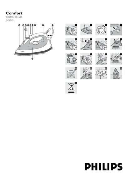 Philips GC1530, GC1520, GC1515 Steam Iron User Manual - cover page
