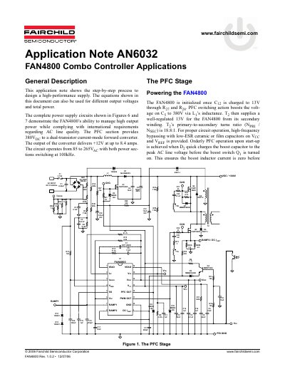 Fairchild FAN4800 Combo Controller Application Note - cover page