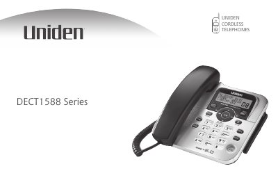Uniden DECT1588 Series Cordless Telephone User Manual - cover page