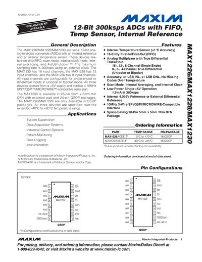 Maxim MAX1226/MAX1228/MAX1230 Datasheet - cover page