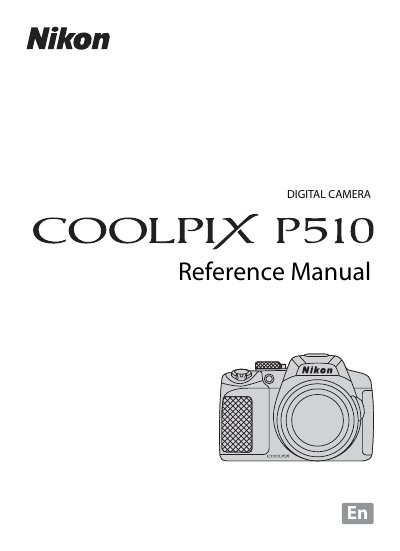 Nikon COOLPIX P510 Digital Camera User Manual - cover page